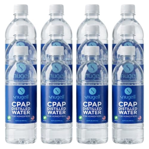 Snugell distilled water for CPAP — 12-pack of 16.9oz travel bottles
