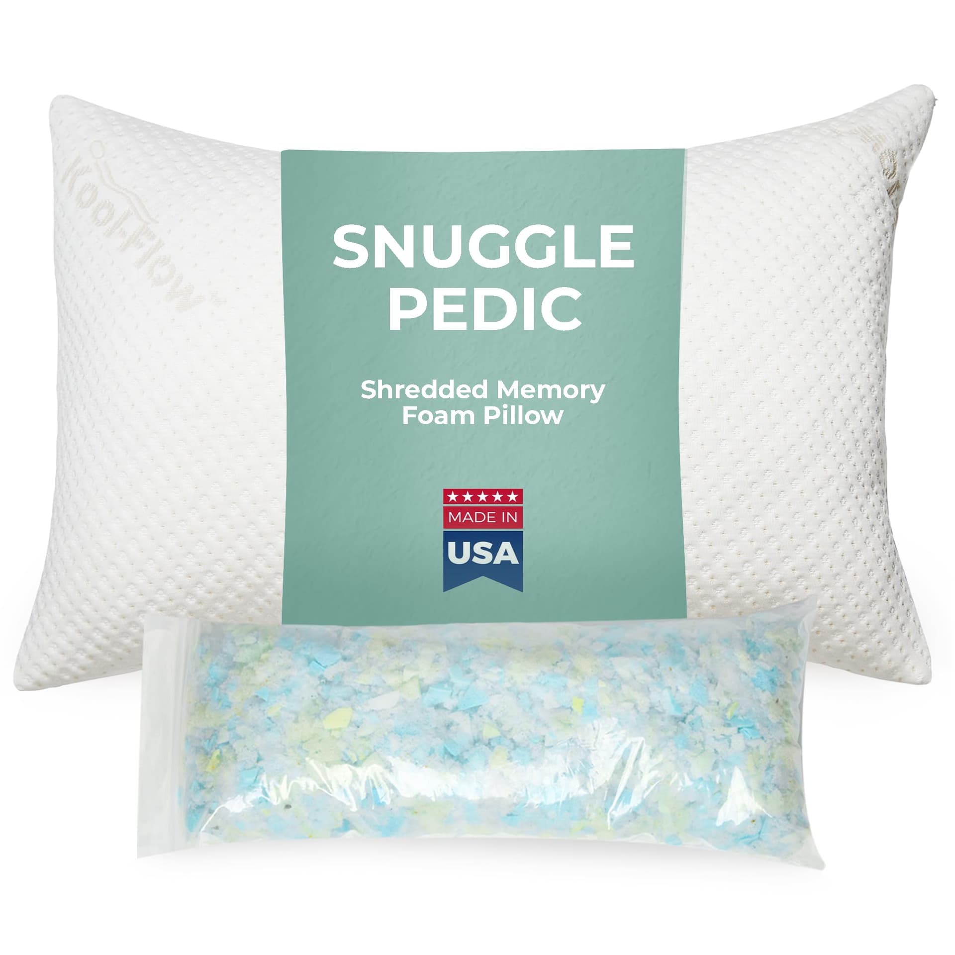 Snuggle-Pedic Ultra-Luxury Shredded Memory Foam Pillow (Queen) — image 1