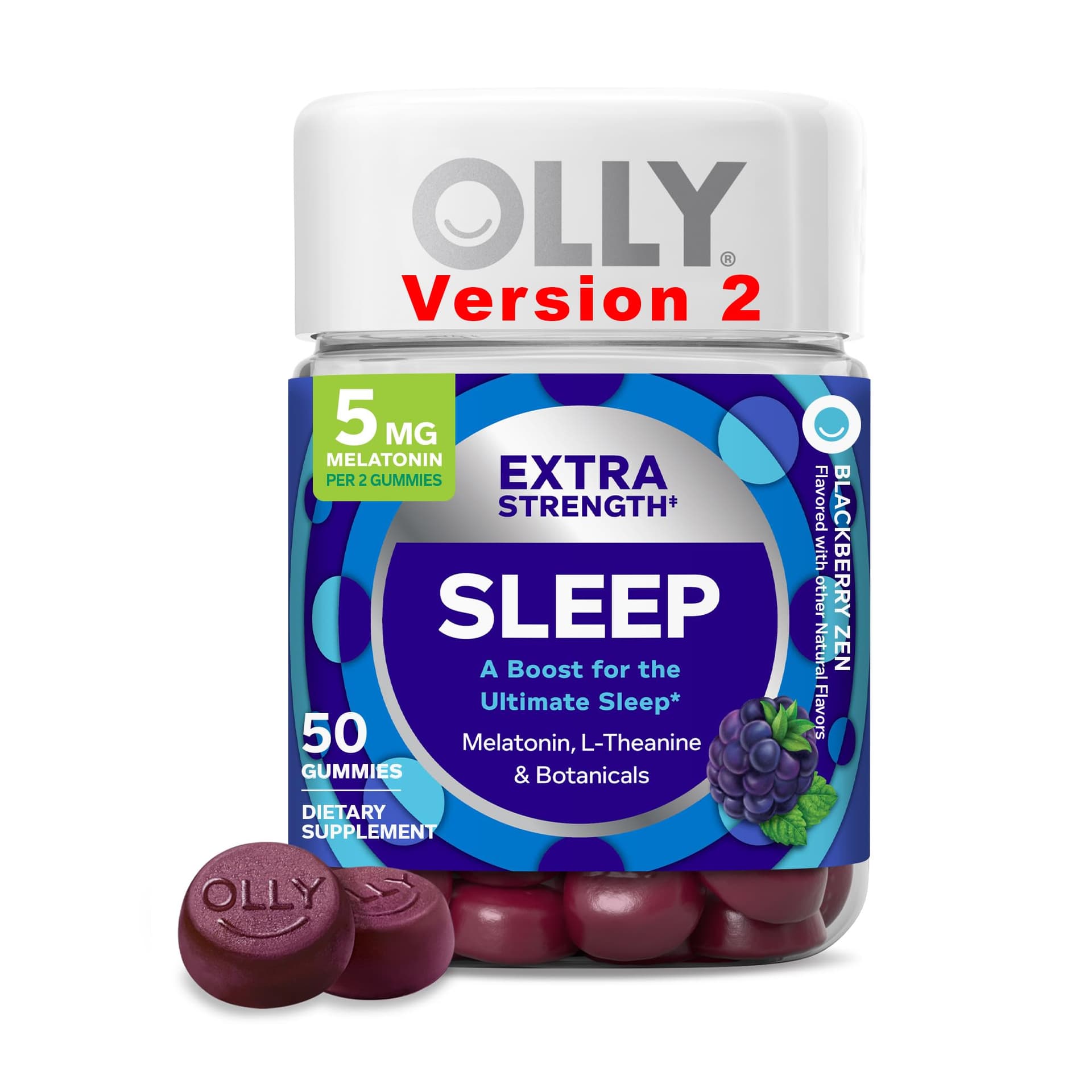 Olly Sleep gummies 50-count blackberry mint bottle