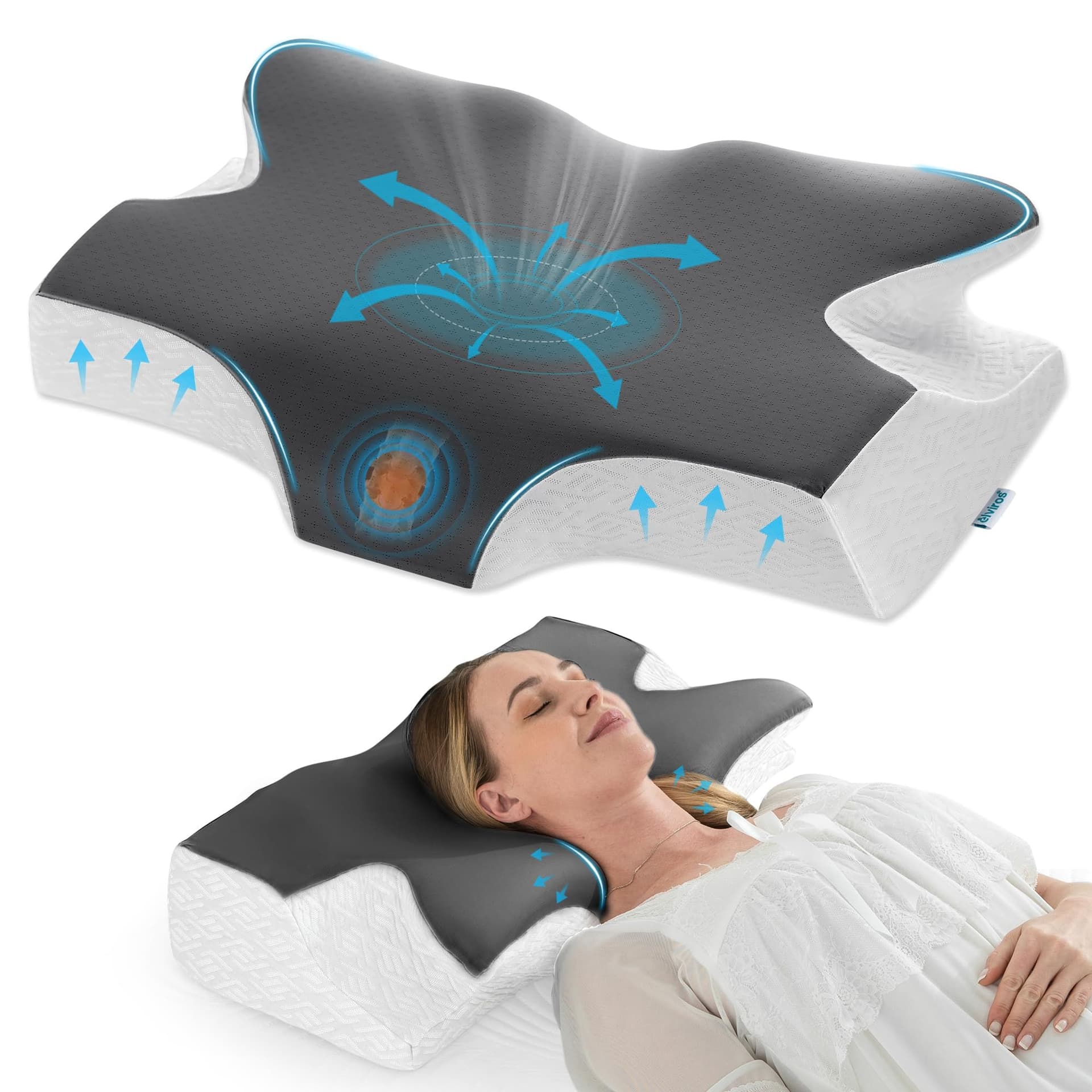Elviros Elviros Cervical Neck Pillow