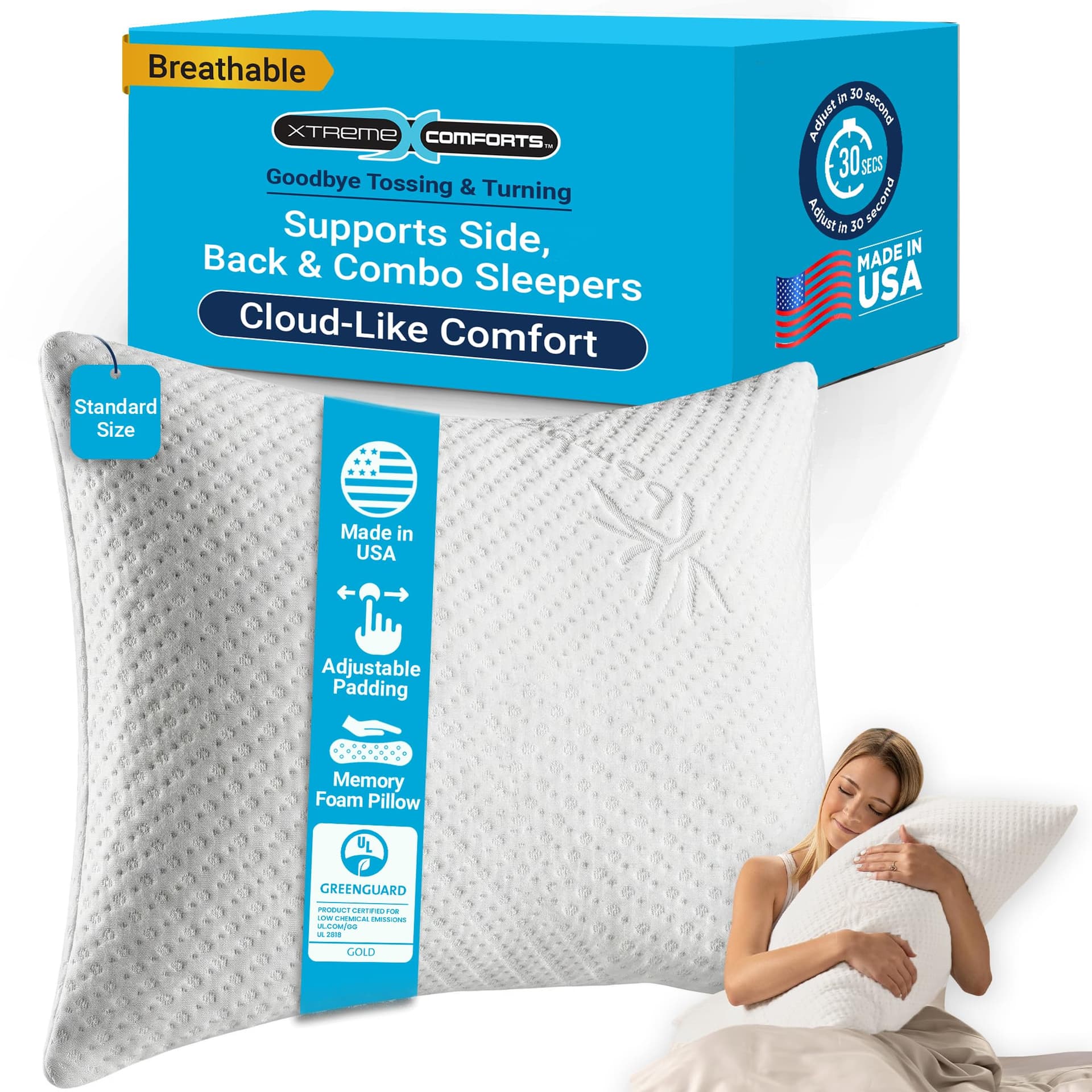 Xtreme Comforts shredded memory foam pillow