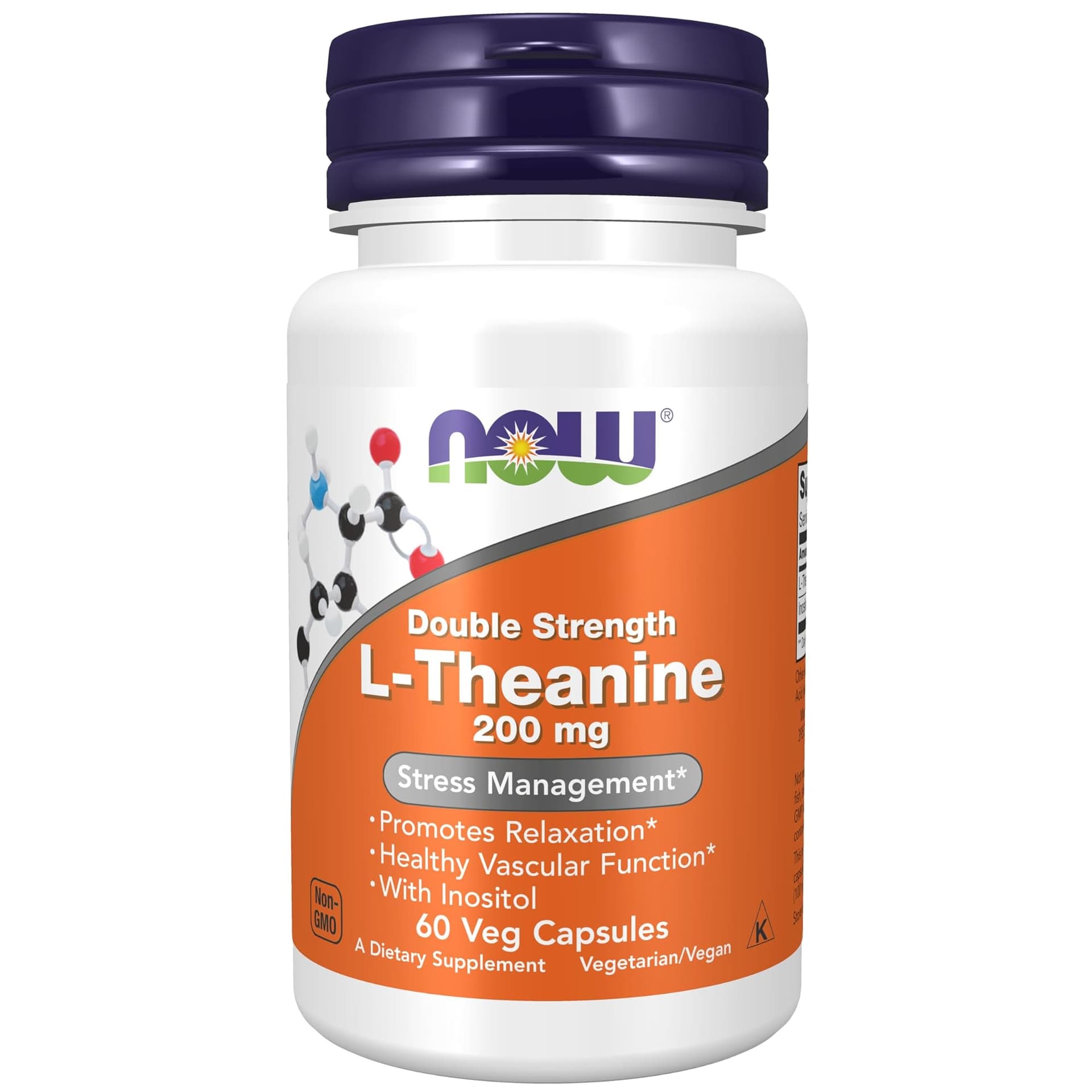 NOW Foods L-Theanine 200mg 120-count bottle