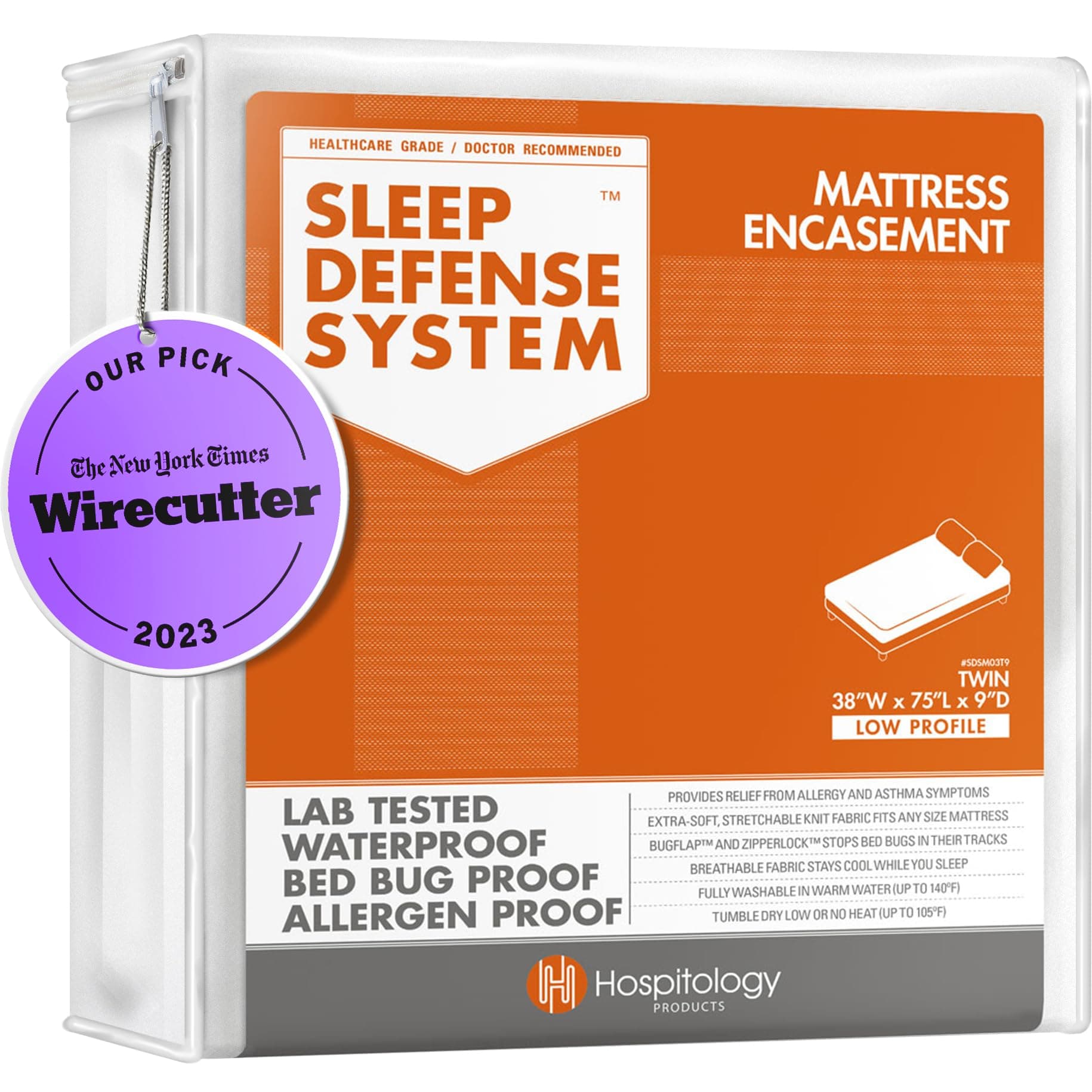 HOSPITOLOGY Hospitology Sleep Defense Zippered Encasement