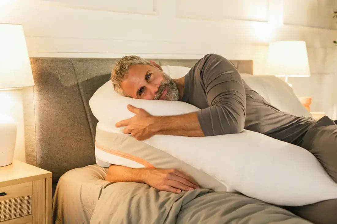 MedCline Reflux Relief System in use for left-side inclined sleeping