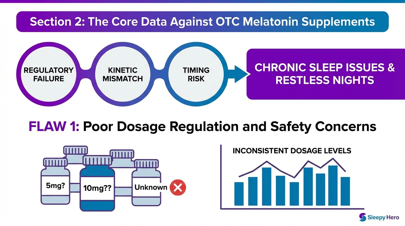The Melatonin Myth: Why Biohackers Skip the Sleep Aid 2 Section 2: The Core Data Against OTC Melatonin Supplements